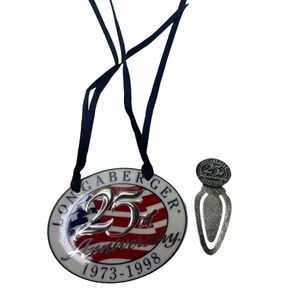 Vintage Longaberger 1998 25th Anniversary Basket Tie On And Paper Clip